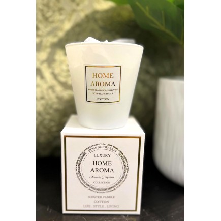 Doftljus Cotton vit i presentask