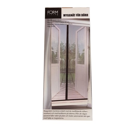 Insektsnät dörr 100x220 insektsskydd svart magnet myggnät