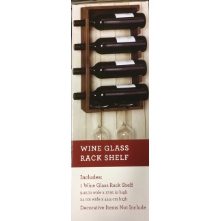 Vinställ Vägg Trä för 4 flaskor brunt Vinställ Vägg Trä för 4 flaskor brunt