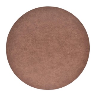 Underlägg Läder/skinnlook grå/bruna Runda 4-p Tablett