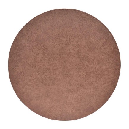 Underlägg Läder/skinnlook grå/bruna Runda 4-p Tablett