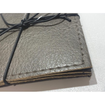 Glasunderlägg grå läderlook 4-pack