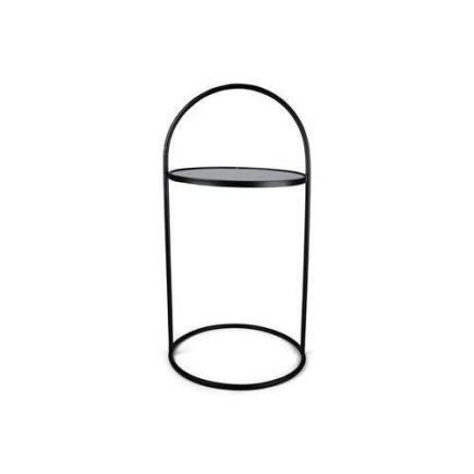 Bord glas/metall Svart H71 cm