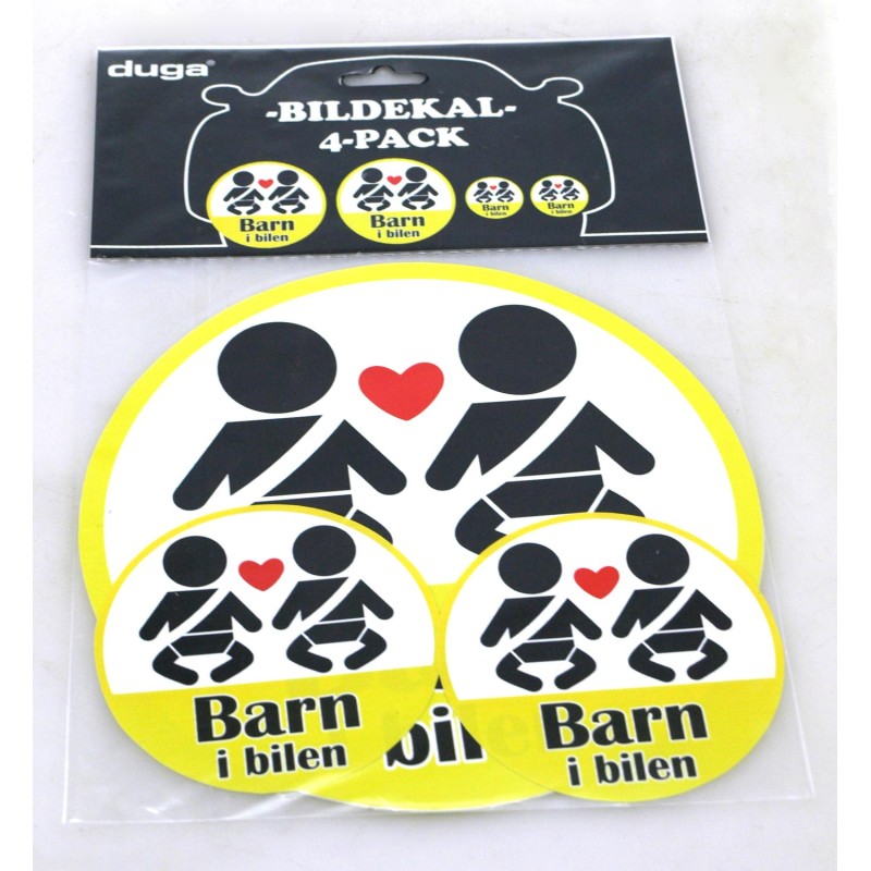 Stickers Barn i bilen 4-pack Stickers Barn i bilen 4-pack