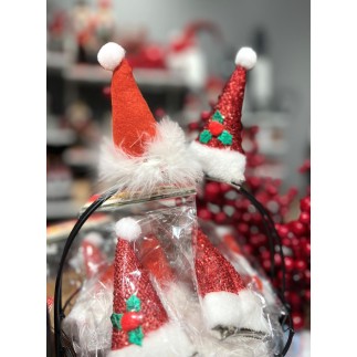 Hårklämma Jul Tomtemössa röd/glitter 2-pack 10 cm Hårklämma Jul Tomtemössa röd/glitter 2-pack 10 cm