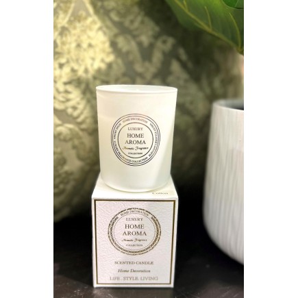 Doftljus Cotton glasburk Presentask vit