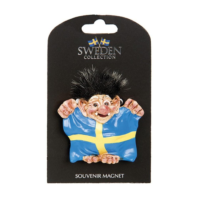 Magnet Souvenir Troll med flagga Magnet Souvenir Troll med flagga