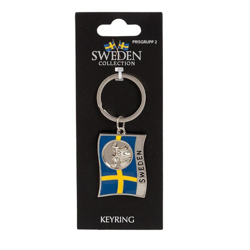 Nyckelring Souvenir Flagga Älg Sweden Nyckelring Souvenir Flagga Älg Sweden