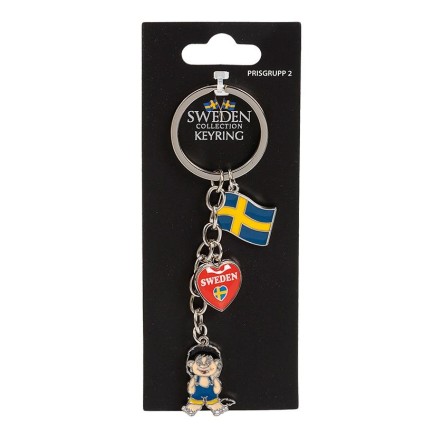 Nyckelring Souvenir Troll Hjärta Flagga