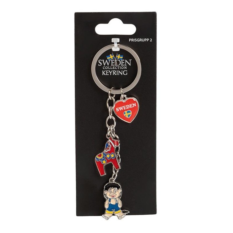 Nyckelring Souvenir Troll Dalahäst Hjärta Nyckelring Souvenir Troll Dalahäst Hjärta