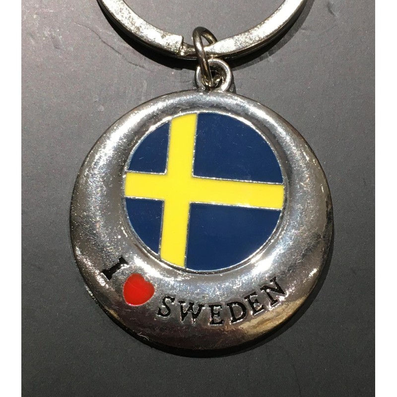 Nyckelring Souvenir Flagga I Love Sweden Nyckelring Souvenir Flagga I Love Sweden
