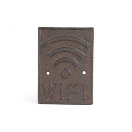 Skylt WIFI gjutjärn brun