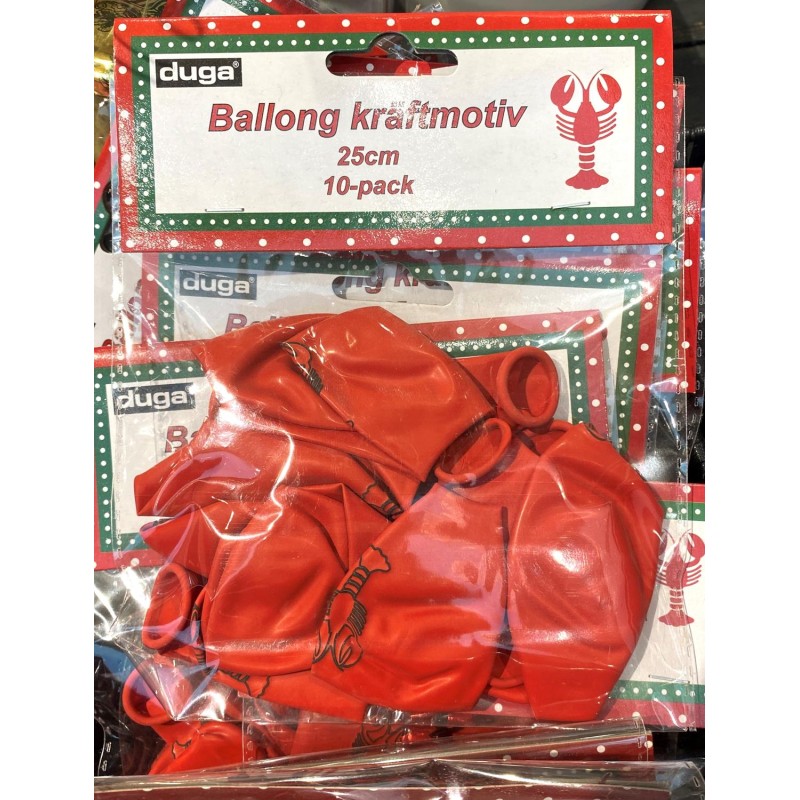 Ballonger Kräftskiva Röda 10-pack Ballonger Kräftskiva Röda 10-pack