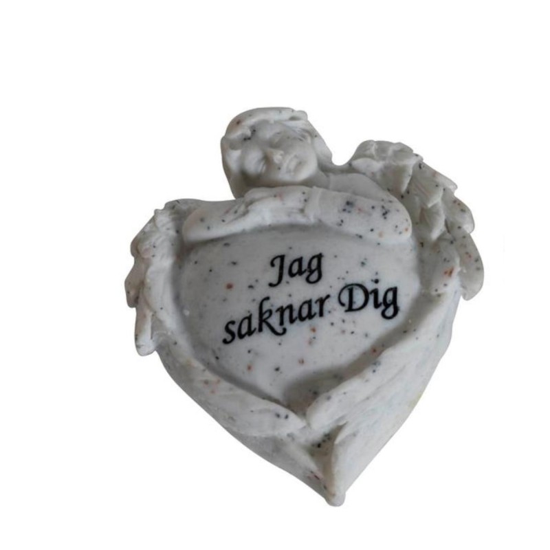 Gravdekoration Hjärta Jag saknar dig Vit Gravdekoration Hjärta Jag saknar dig Vit