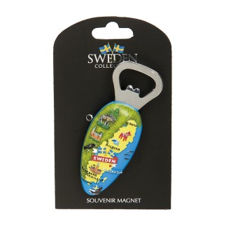 Magnet Kapsylöppnare Karta Sweden