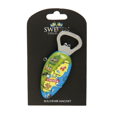 Magnet Kapsylöppnare Karta Sweden