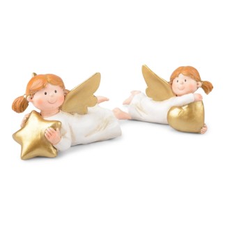 Ängel Flicka Vit/guld 2-pack