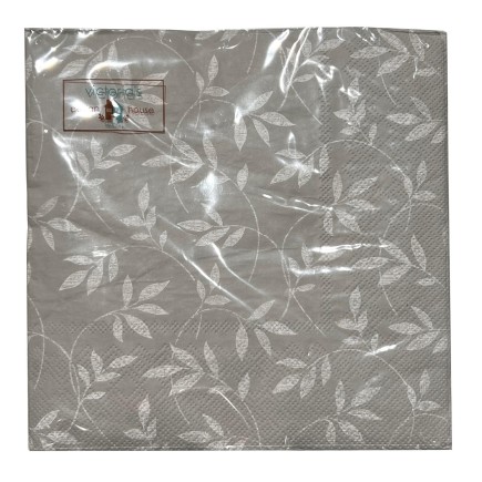 Servetter Löv Grå/Vit 33x33 cm