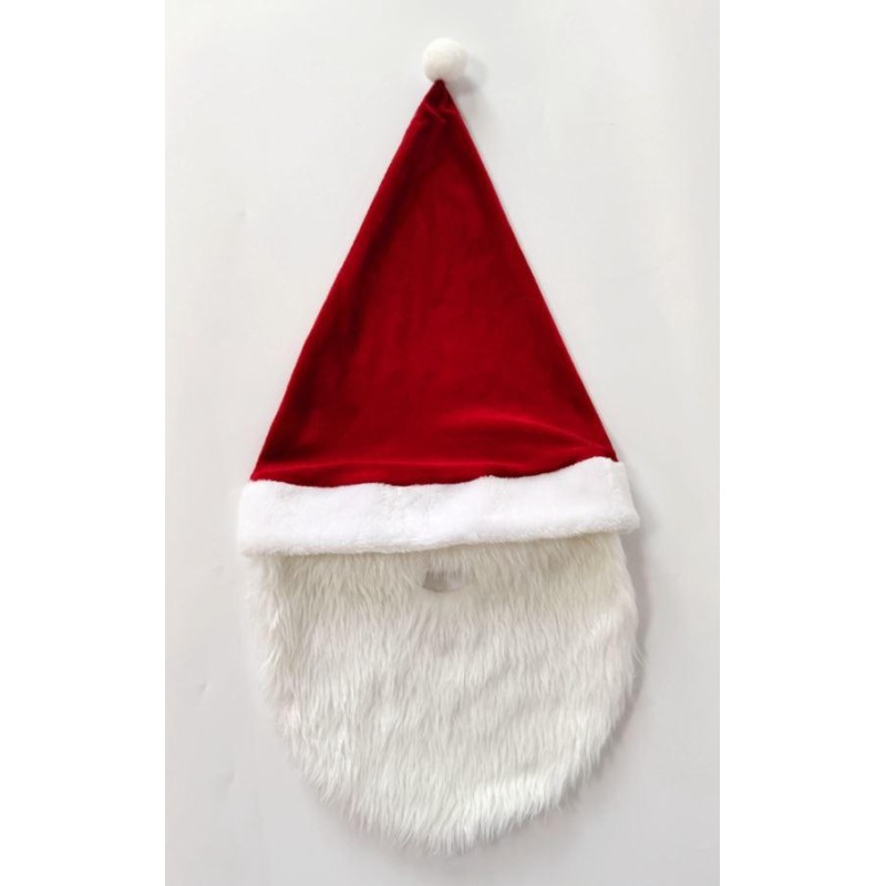 Tomteluva med skägg Röd/Vit 64x30 cm