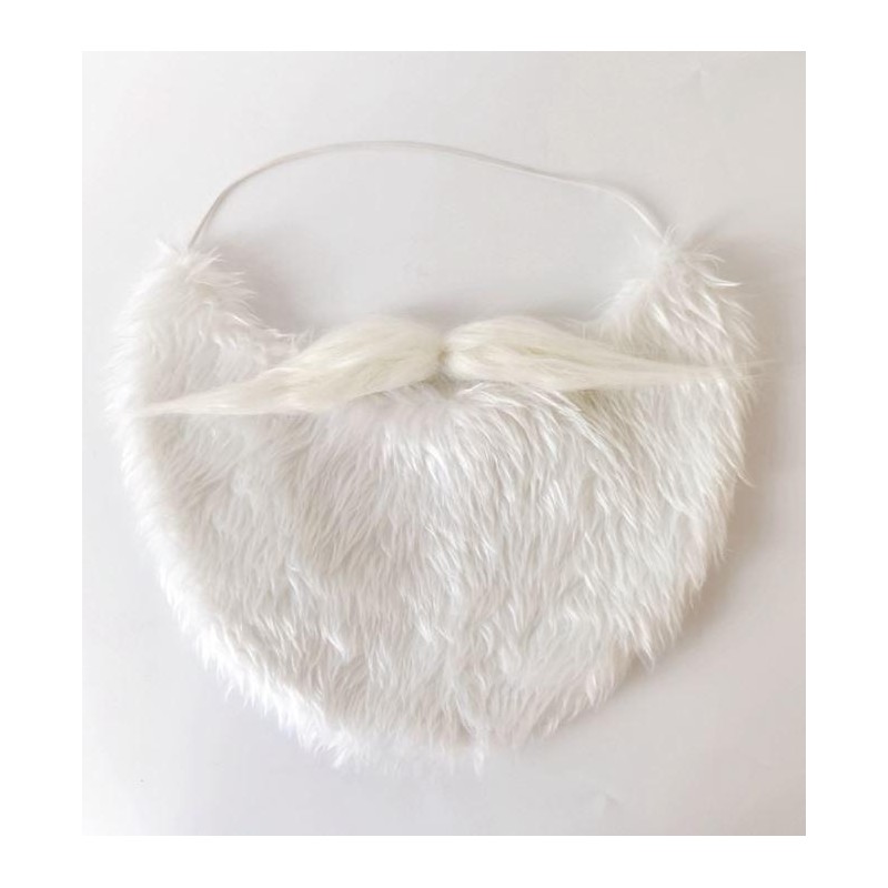 Tomteskägg med resår Skägg Vitt 23x30 cm