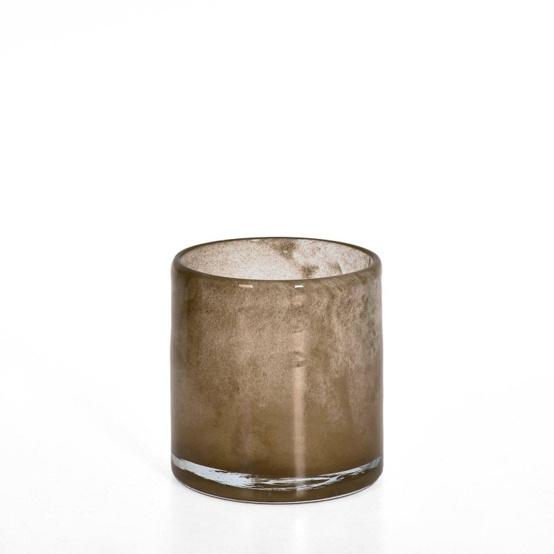 Ljushållare Brun Glas 10x10 cm Ljushållare Brun Glas 10x10 cm