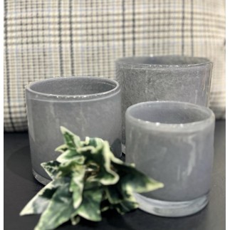 Ljushållare Grå Glas 12x12 cm