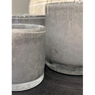 Ljushållare Grå Glas 12x12 cm Ljushållare Grå Glas 12x12 cm