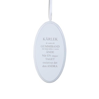 Skylt Kärlek Vit 15x8 cm