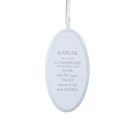 Skylt Kärlek Vit 15x8 cm