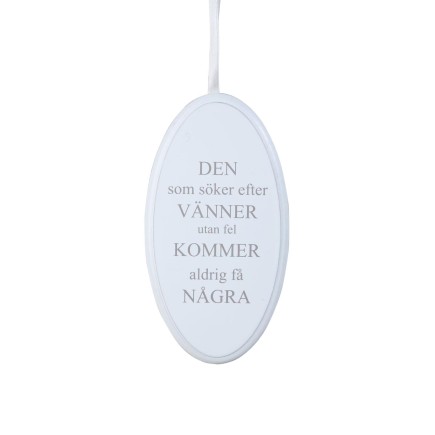 Skylt Vänner Vit 15x8 cm