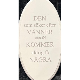 Skylt Vänner Vit 15x8 cm