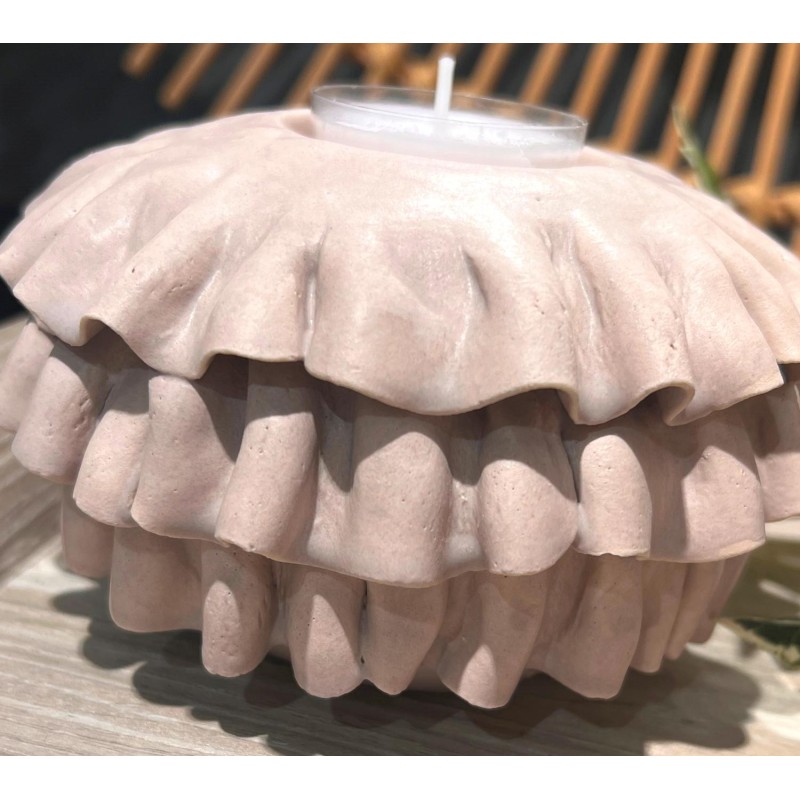 Ljushållare Volang Beigegrå 12 cm Ljushållare Volang Beigegrå 12 cm