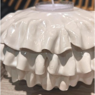 Ljushållare Volang Vit 12 cm Ljushållare Volang Vit 12 cm