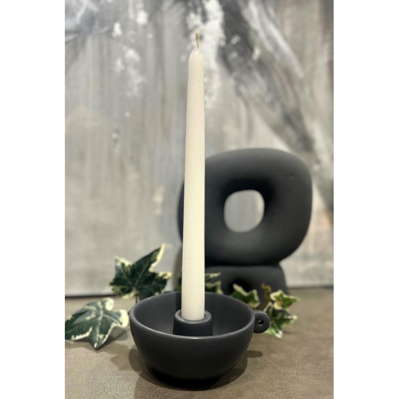 Ljusstake Keramik Grå 13 cm Ljusstake Keramik Grå 13 cm