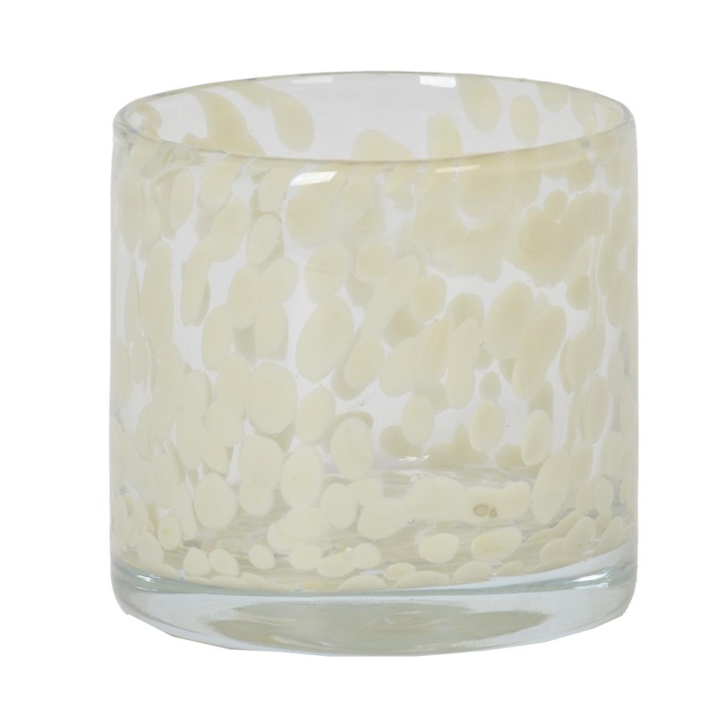 Ljushållare Beige Mönstrad Glas 8x8 cm