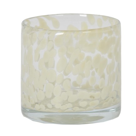 Ljushållare Beige Mönstrad Glas 8x8 cm