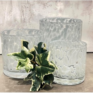 Ljushållare Grå Mönstrat Glas 10x10 cm