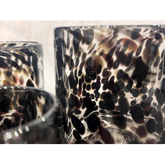 Ljushållare Grå/Svart Mönstrad Glas 12x12 cm