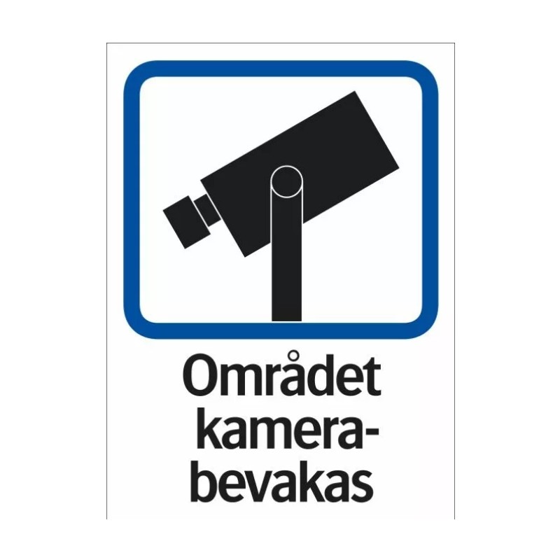 Stickers Området Kamerabevakas Larm A4
