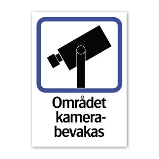 Stickers Området Kamera bevakas Larm A4