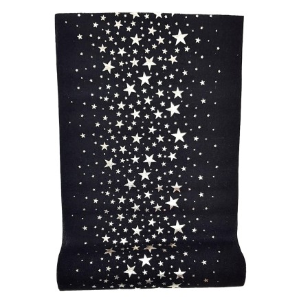 Duk på rulle Löpare Svart/Silver 28 cm x 3 m