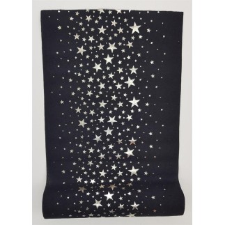 Duk på rulle Löpare Svart/Silver 28 cm x 3 m