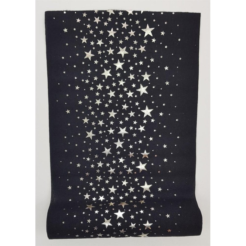 Duk på rulle Löpare Svart/Silver 28 cm x 3 m