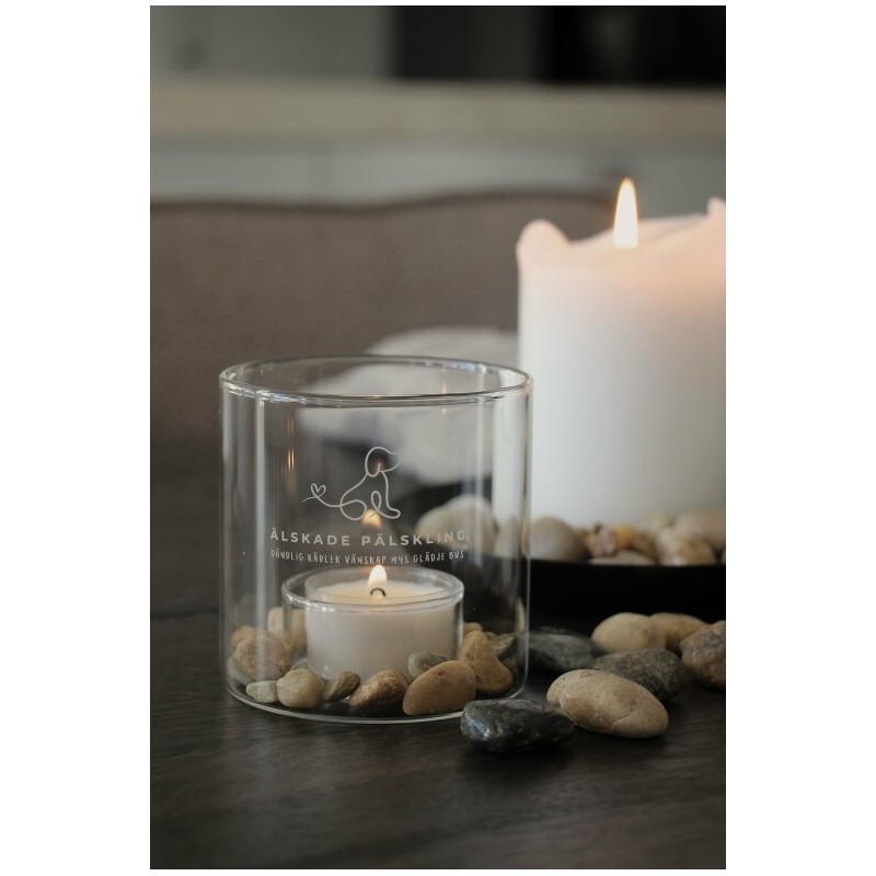 Majas Cottage Lykta Pälskling Glas 8x8 cm Majas Cottage Lykta Pälskling Glas 8x8 cm