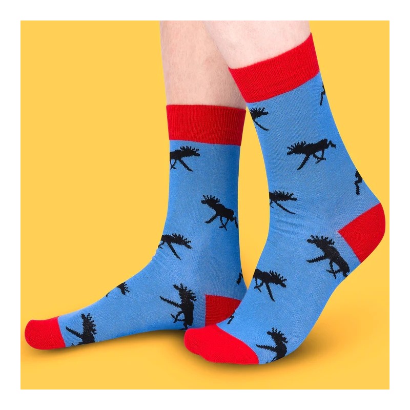 Strumpor Älg Blå stl 36-40 Strumpor Älg Blå stl 36-40