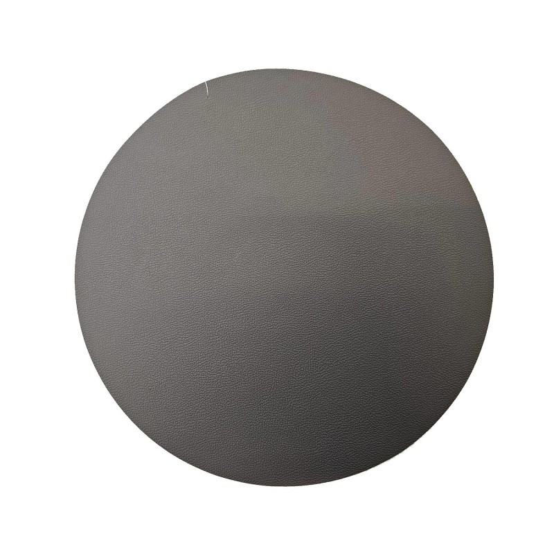 Underlägg Runt Läderlook Grått/Svart 38 cm 4-pack