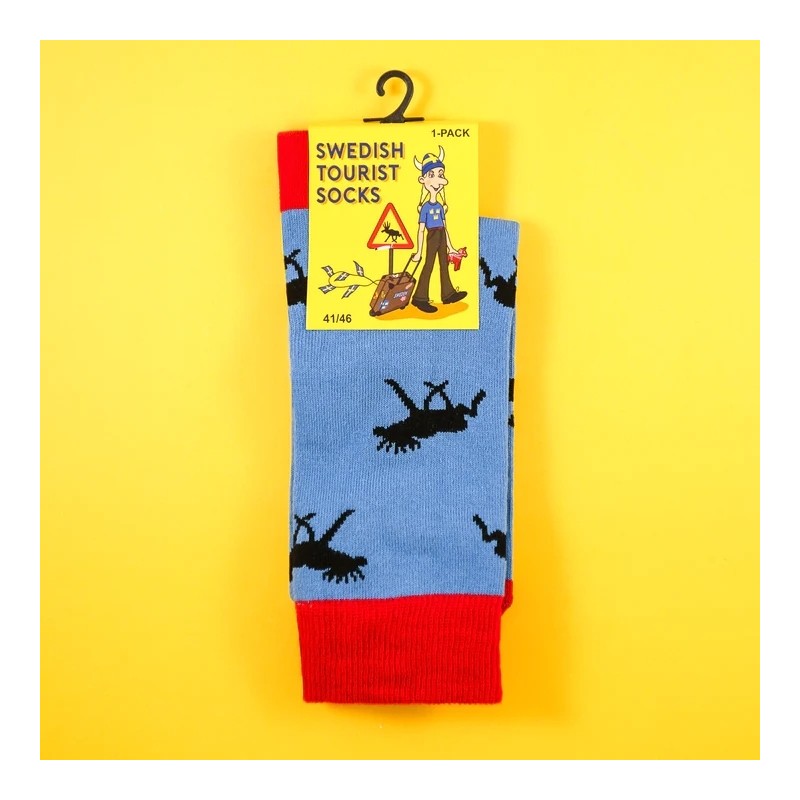 Strumpor Älg Blå stl 41-46 Strumpor Älg Blå stl 41-46