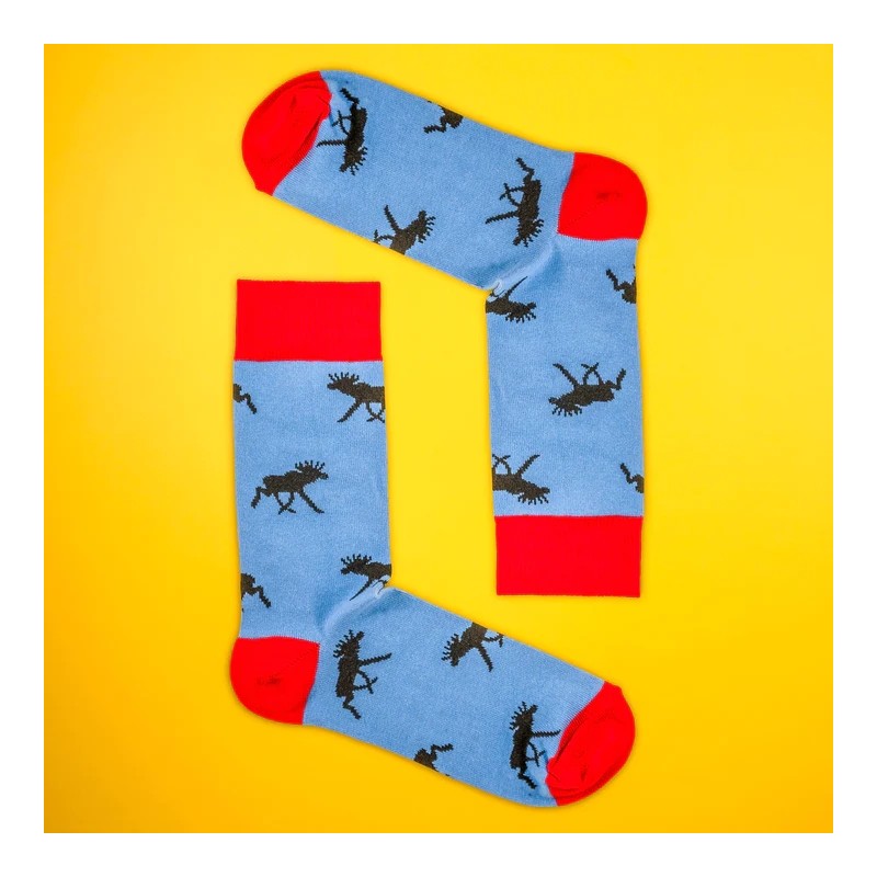 Strumpor Älg Blå stl 36-40 Strumpor Älg Blå stl 36-40