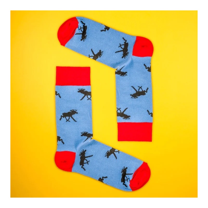 Strumpor Älg Blå stl 41-46 Strumpor Älg Blå stl 41-46