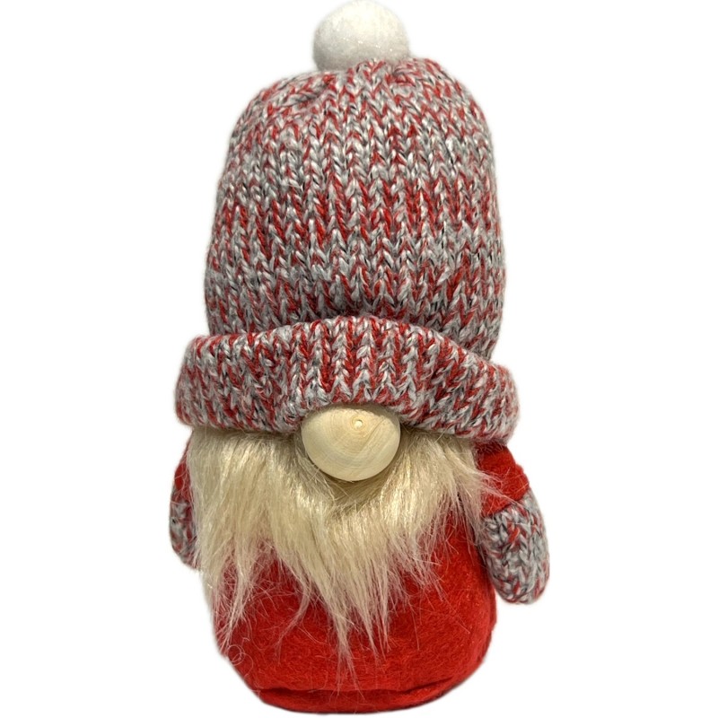 Tomte Luva Röd/Grå melerad 13 cm